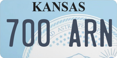 KS license plate 700ARN