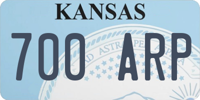 KS license plate 700ARP
