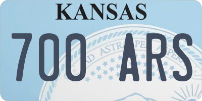 KS license plate 700ARS