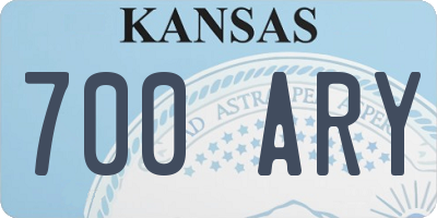 KS license plate 700ARY