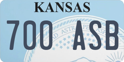 KS license plate 700ASB