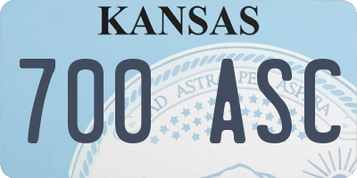 KS license plate 700ASC