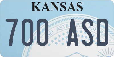 KS license plate 700ASD