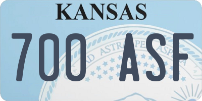 KS license plate 700ASF