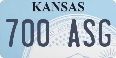 KS license plate 700ASG
