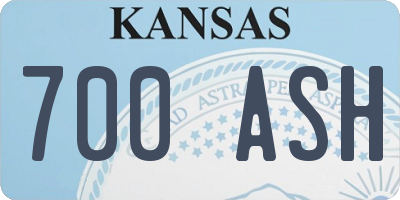 KS license plate 700ASH
