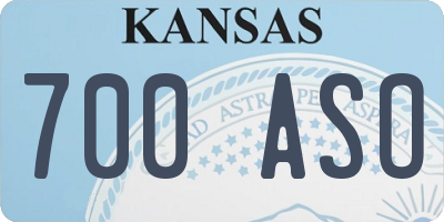 KS license plate 700ASO