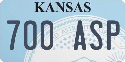 KS license plate 700ASP
