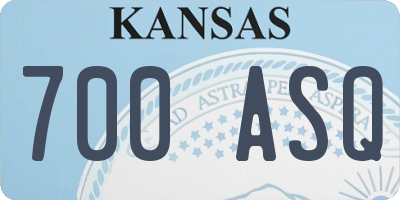 KS license plate 700ASQ