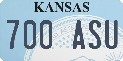 KS license plate 700ASU