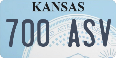 KS license plate 700ASV