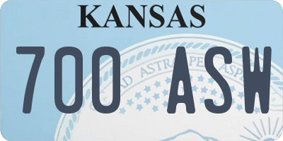 KS license plate 700ASW
