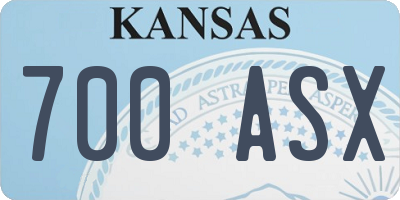 KS license plate 700ASX