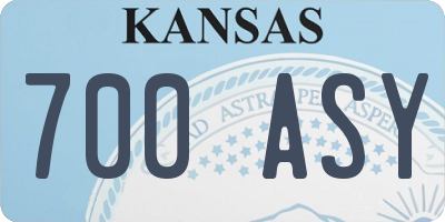 KS license plate 700ASY