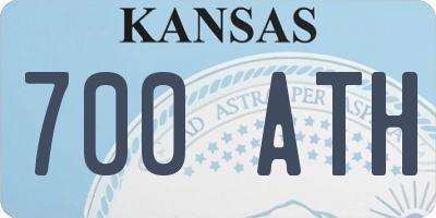 KS license plate 700ATH