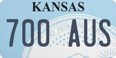KS license plate 700AUS