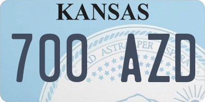 KS license plate 700AZD