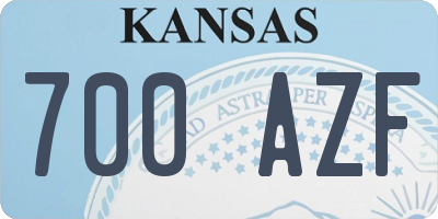 KS license plate 700AZF