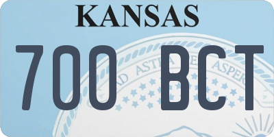 KS license plate 700BCT