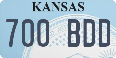 KS license plate 700BDD