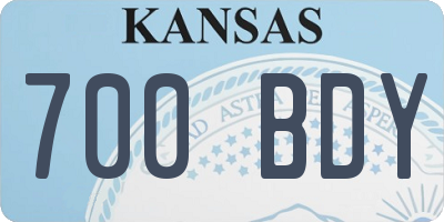 KS license plate 700BDY