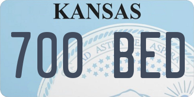 KS license plate 700BED
