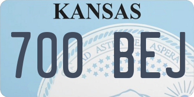 KS license plate 700BEJ