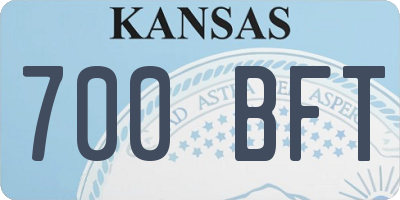 KS license plate 700BFT