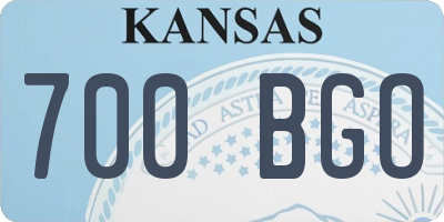 KS license plate 700BGO