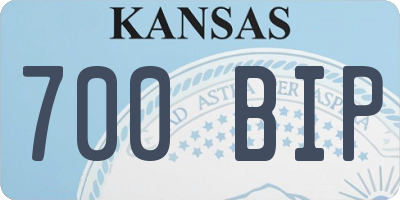 KS license plate 700BIP
