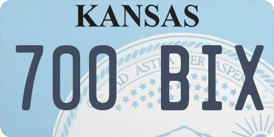 KS license plate 700BIX