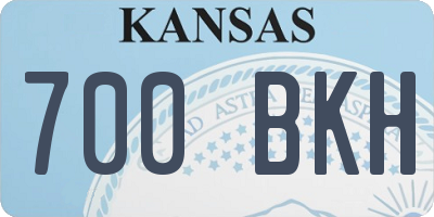 KS license plate 700BKH