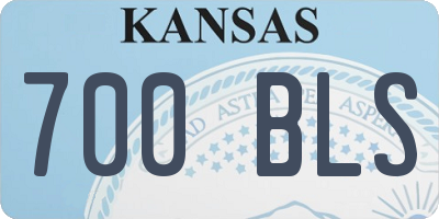 KS license plate 700BLS