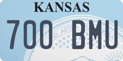KS license plate 700BMU