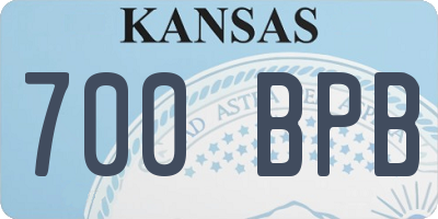 KS license plate 700BPB