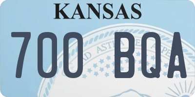 KS license plate 700BQA