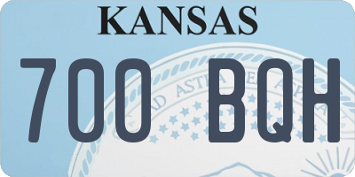 KS license plate 700BQH