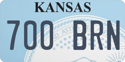 KS license plate 700BRN