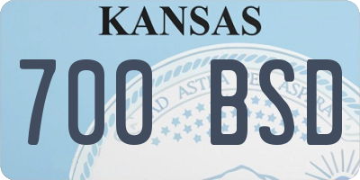 KS license plate 700BSD