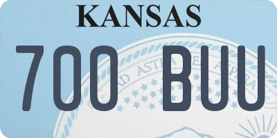 KS license plate 700BUU