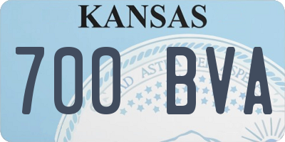 KS license plate 700BVA