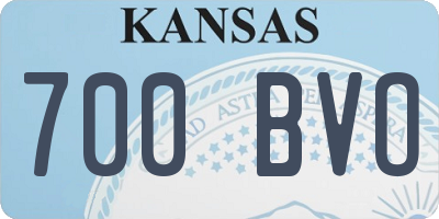 KS license plate 700BVO