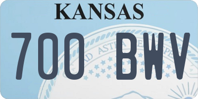 KS license plate 700BWV