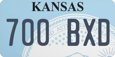 KS license plate 700BXD