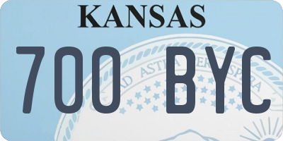 KS license plate 700BYC