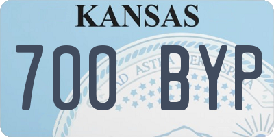 KS license plate 700BYP