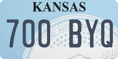 KS license plate 700BYQ
