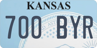 KS license plate 700BYR