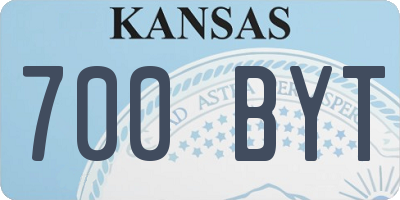 KS license plate 700BYT