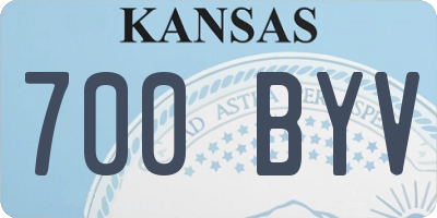 KS license plate 700BYV